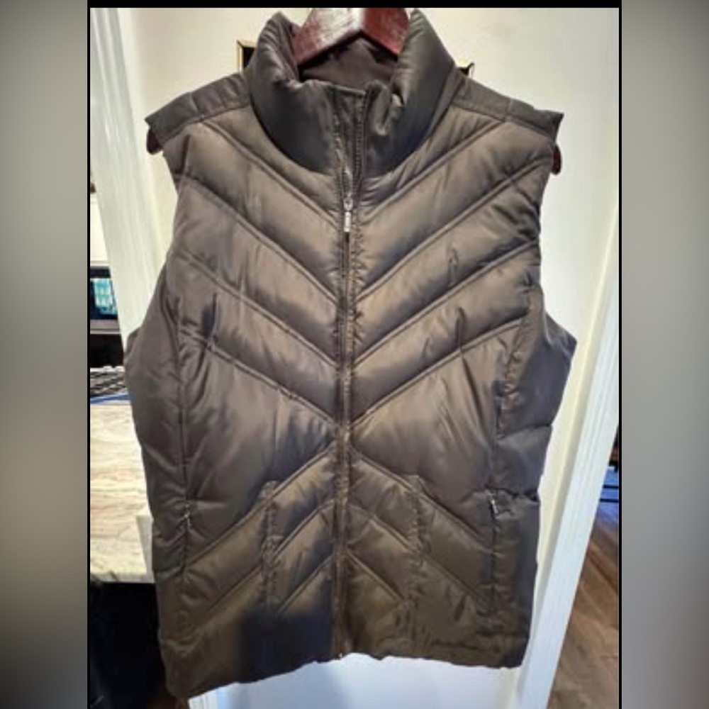 Eddie Bauer - Womens - Premium Goose Down - Metallic Brown Vest | Packable - XL